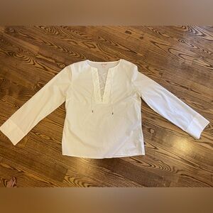 Brooks Brothers beautiful white blouse with tie up front